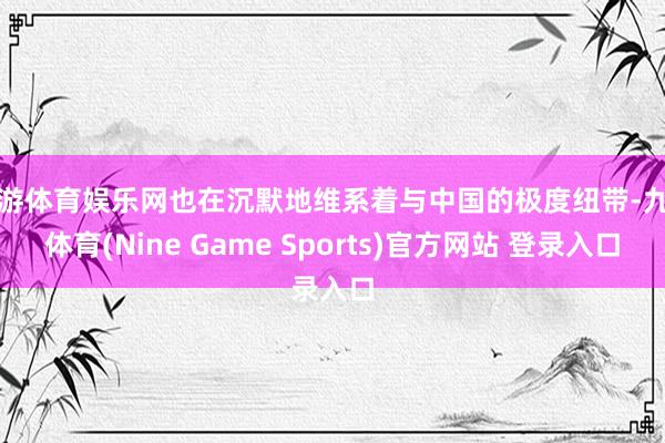 九游体育娱乐网也在沉默地维系着与中国的极度纽带-九游体育(Nine Game Sports)官方网站 登录入口