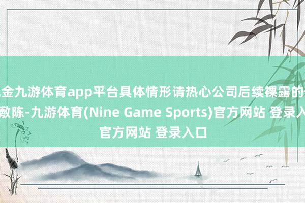 现金九游体育app平台具体情形请热心公司后续裸露的依期敷陈-九游体育(Nine Game Sports)官方网站 登录入口